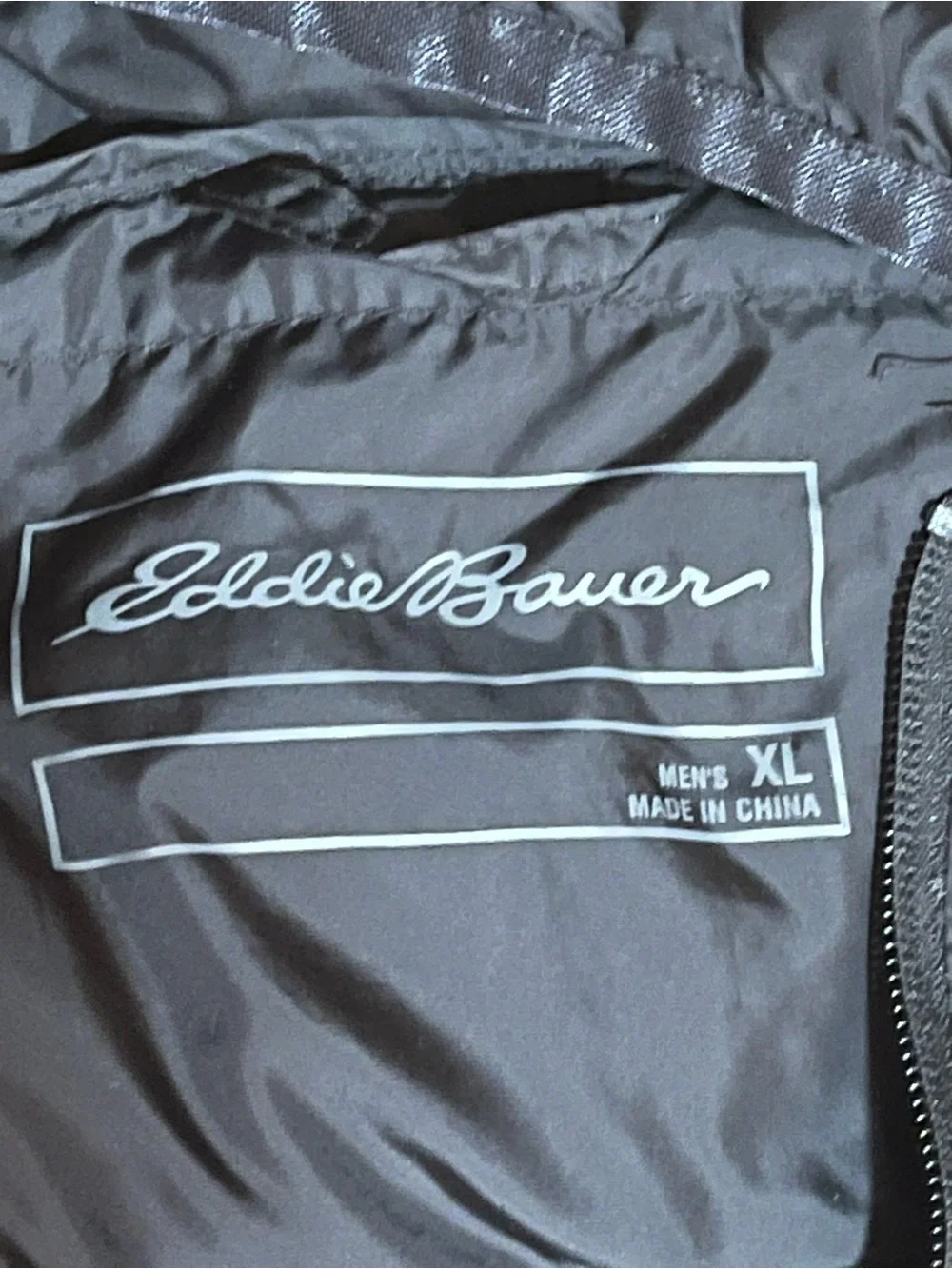 Eddie Bauer Black Quilted Jacket with Logo